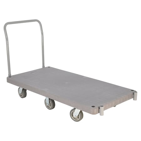 Vestil Plastic Platform Truck 1 Handle 3000 lb 6 Polyurethane Casters PPT-3-61
